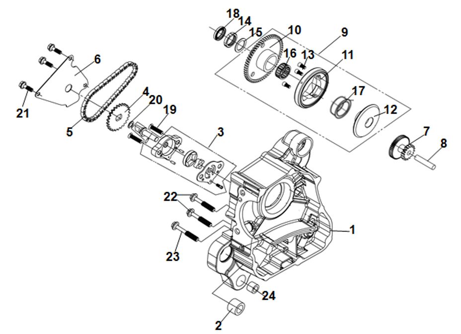 SYM Jet X 125 Sağ Krank Kutusu ve Yağ Pompası